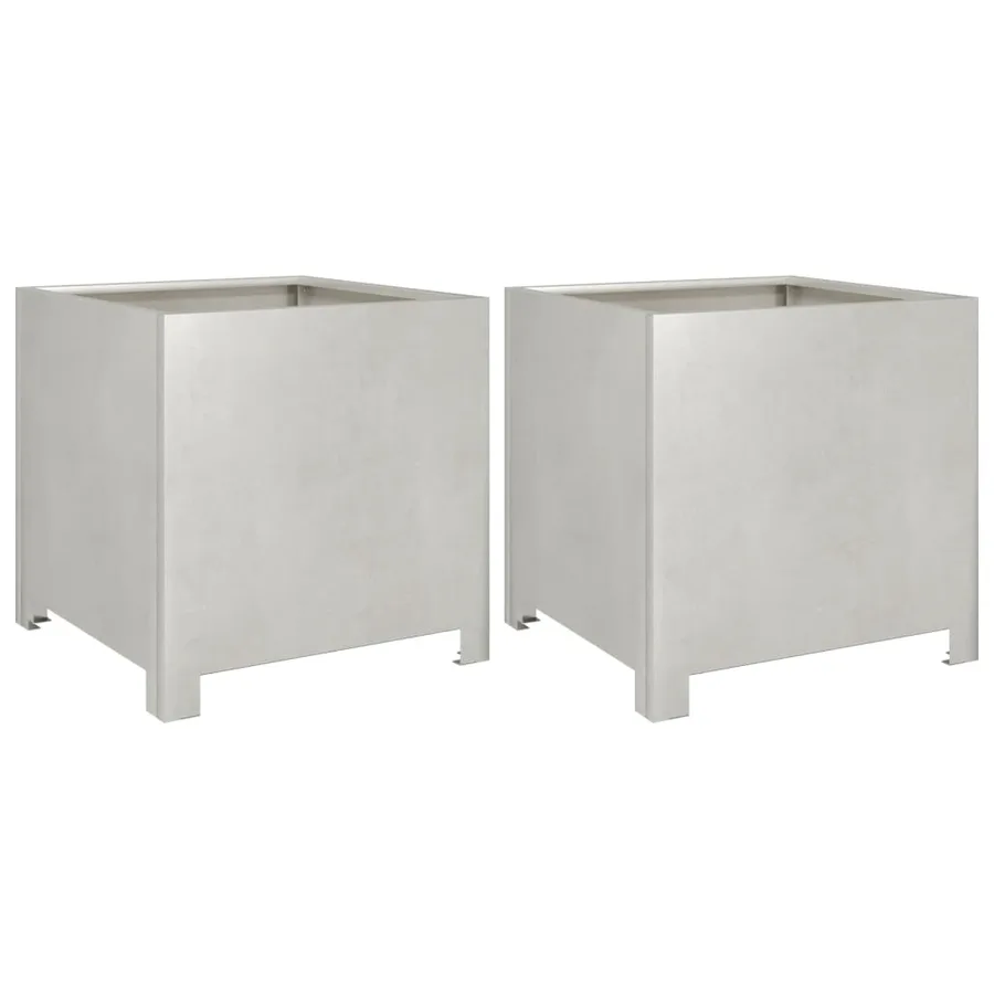 Jardinières 2 pcs 40x40x40 cm acier inoxydable - 2