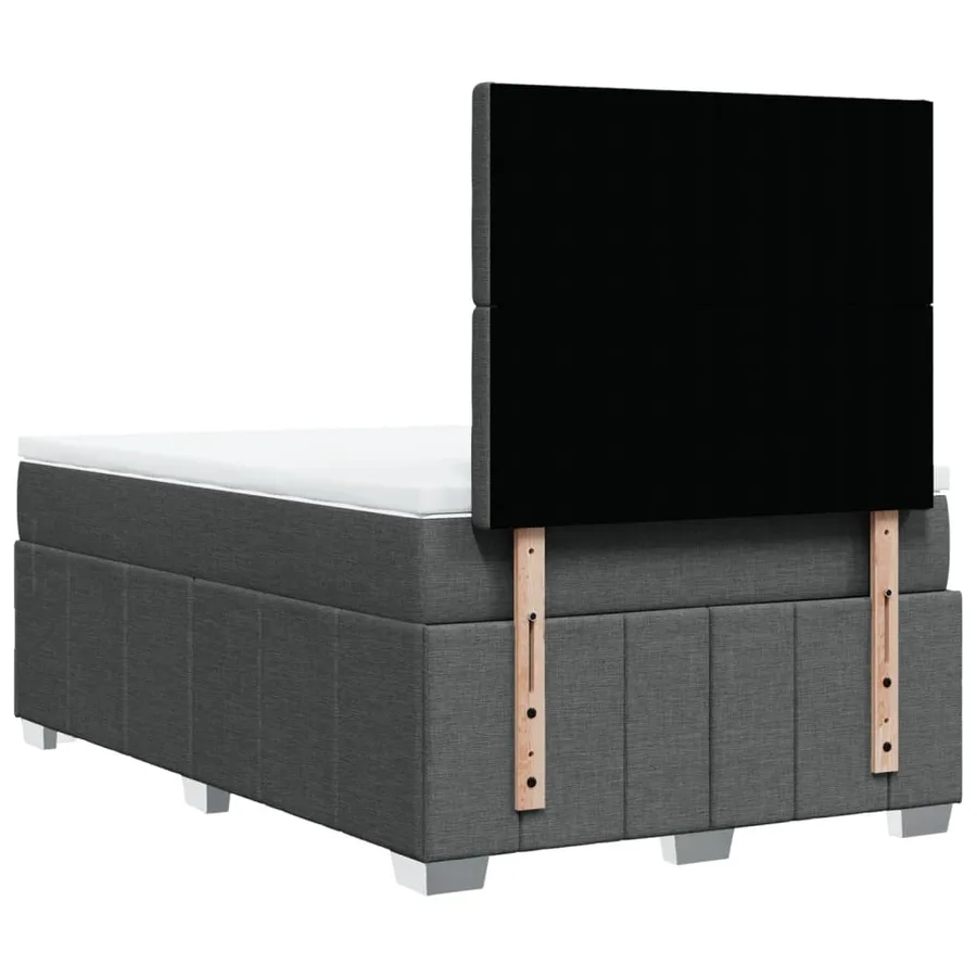 Sommier à lattes de lit avec matelas Gris foncé 120x200cm Tissu - 8