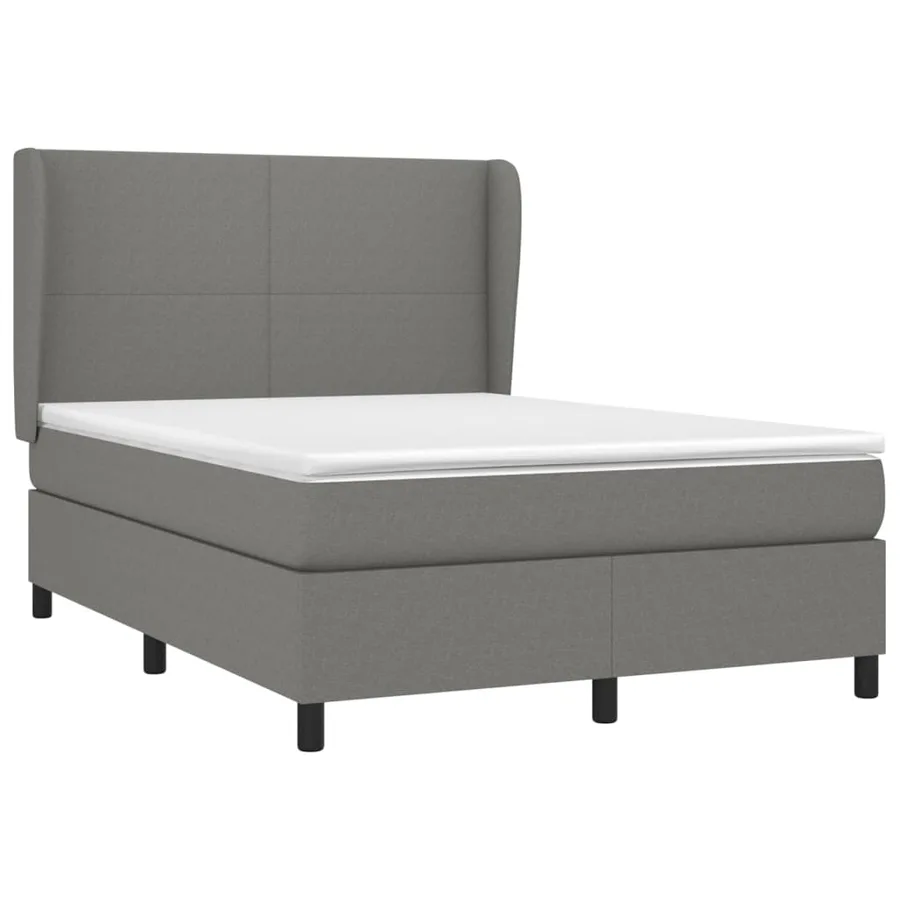 Sommier à lattes de lit avec matelas Gris foncé 140x200cm Tissu - 3