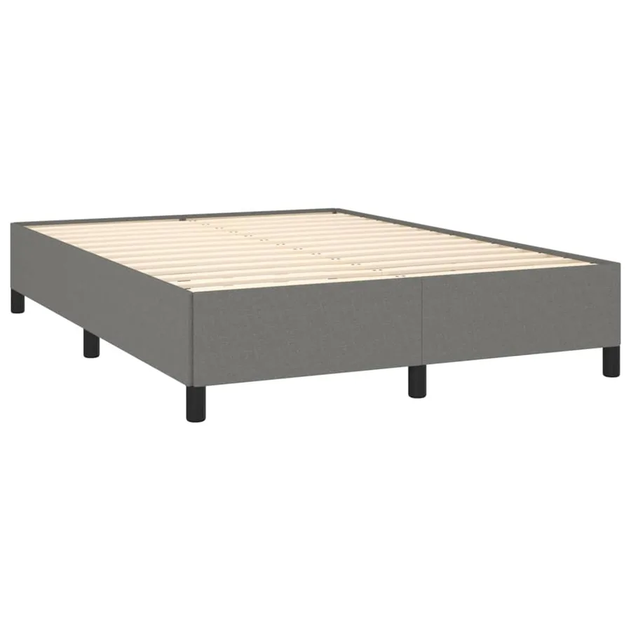 Sommier à lattes de lit avec matelas Gris foncé 140x200cm Tissu - 4