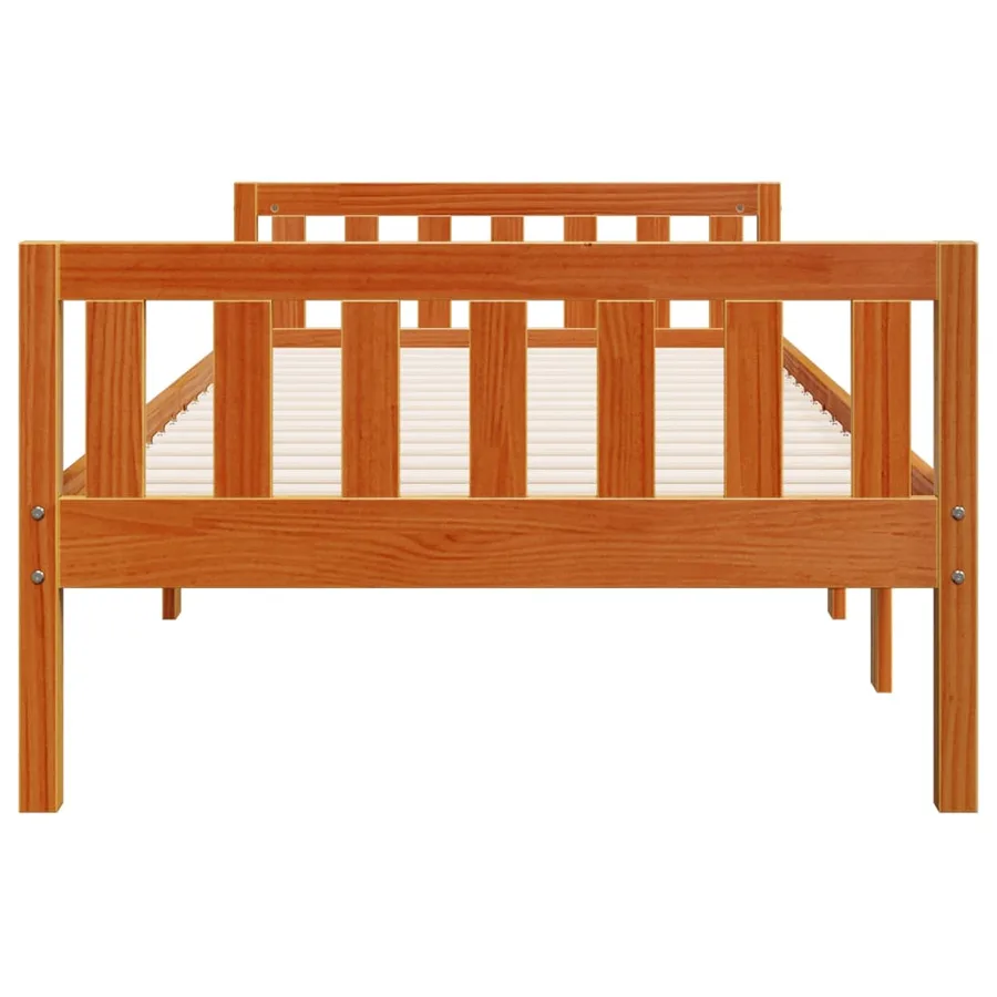 Lit pour enfants sans matelas cire marron 90x190 cm pin massif - 6