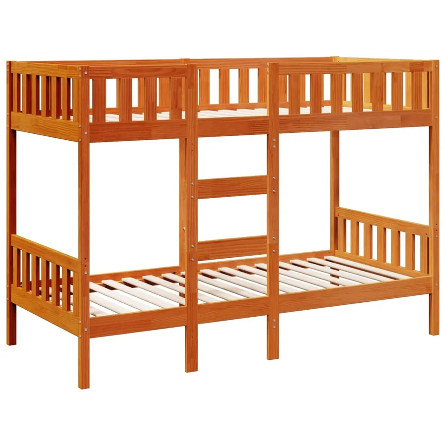Lit superposé cire marron 90x190 cm bois de pin massif - 2