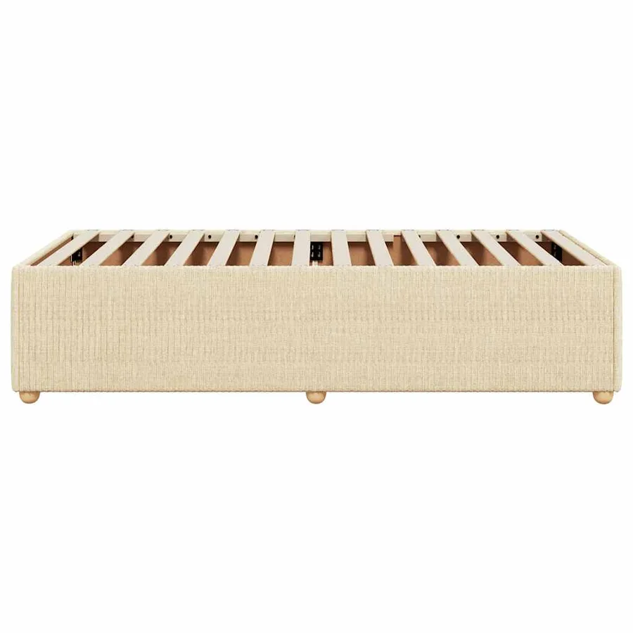 Cadre de lit sans matelas crème 80x200 cm tissu - 5
