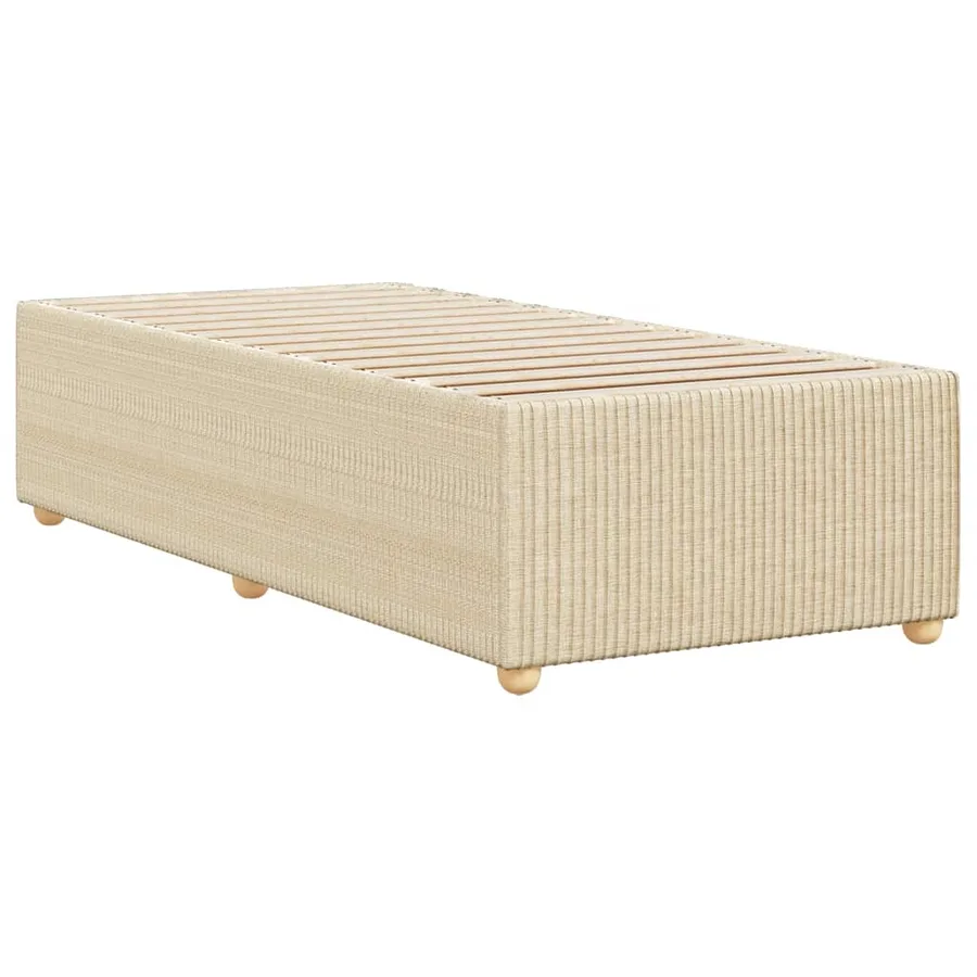 Cadre de lit sans matelas crème 80x200 cm tissu - 6