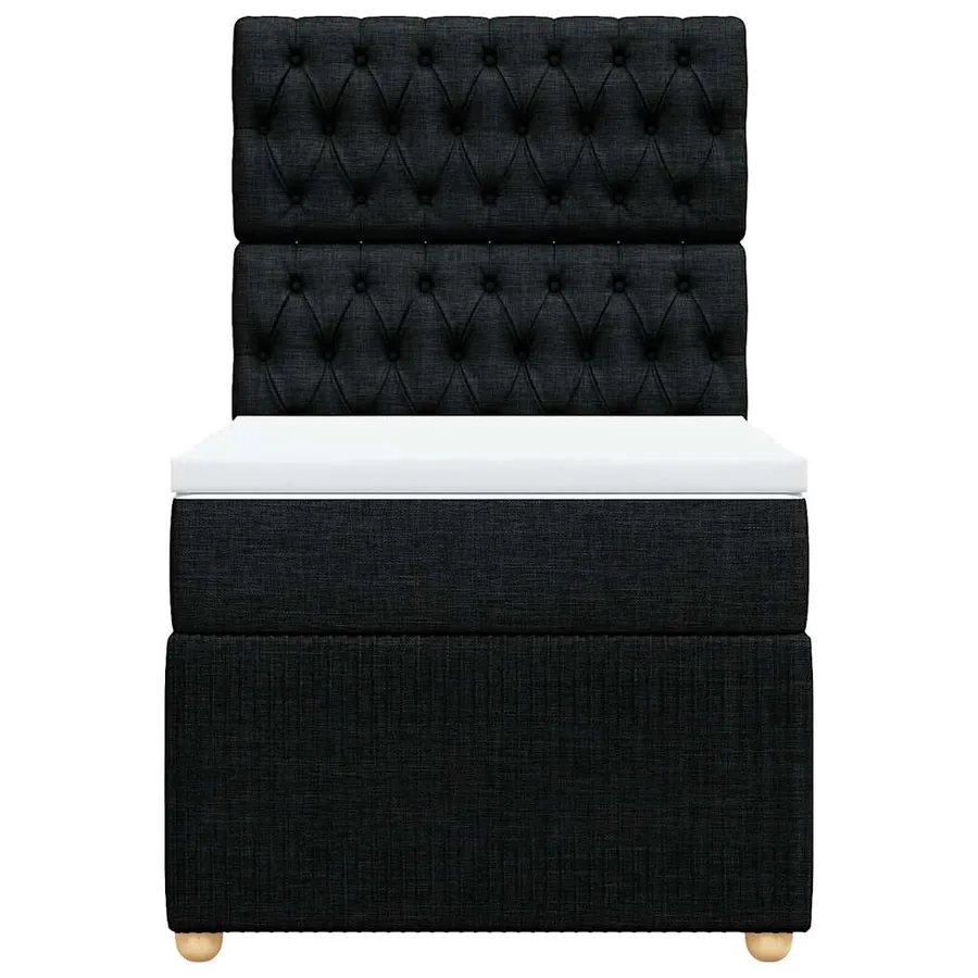 Sommier à lattes de lit et matelas Noir 80x200 cm Tissu - 4