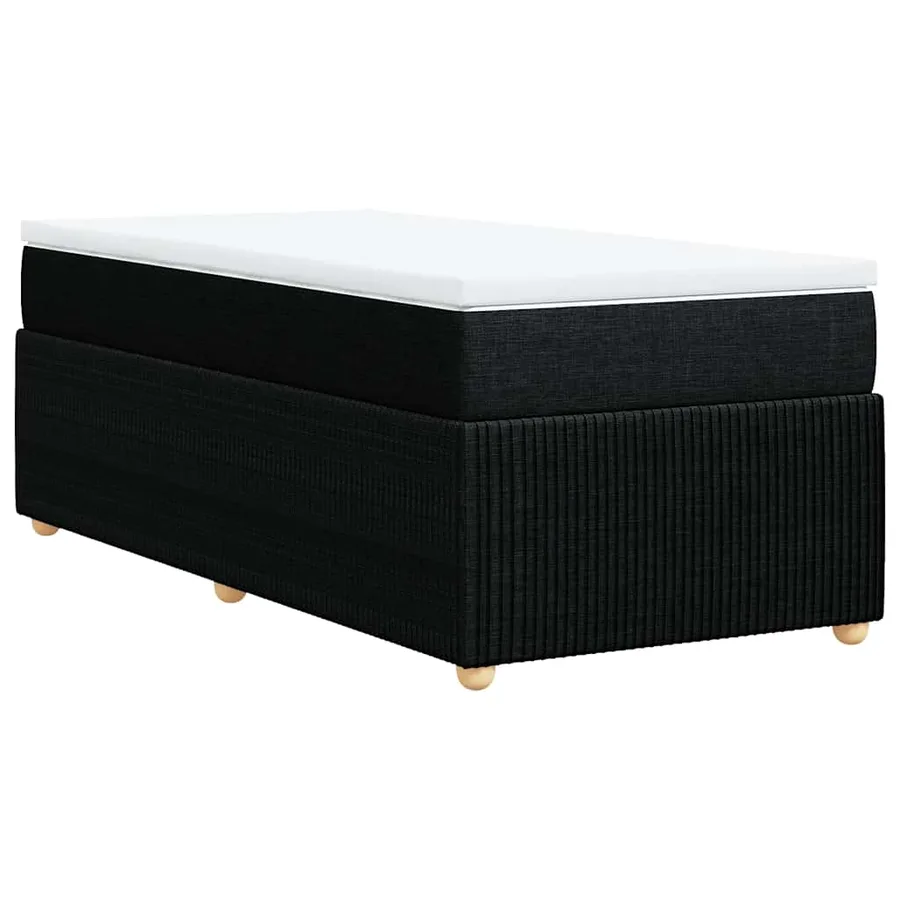 Sommier à lattes de lit et matelas Noir 80x200 cm Tissu - 6