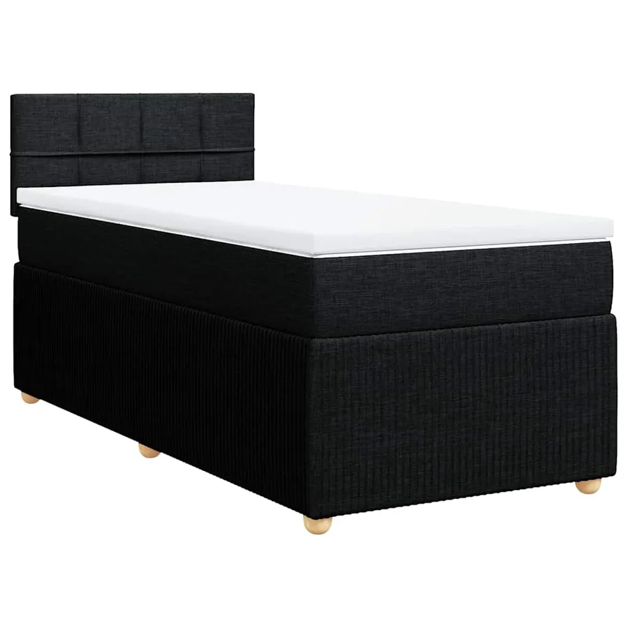 Sommier à lattes de lit et matelas Noir 80x200 cm Tissu - 2