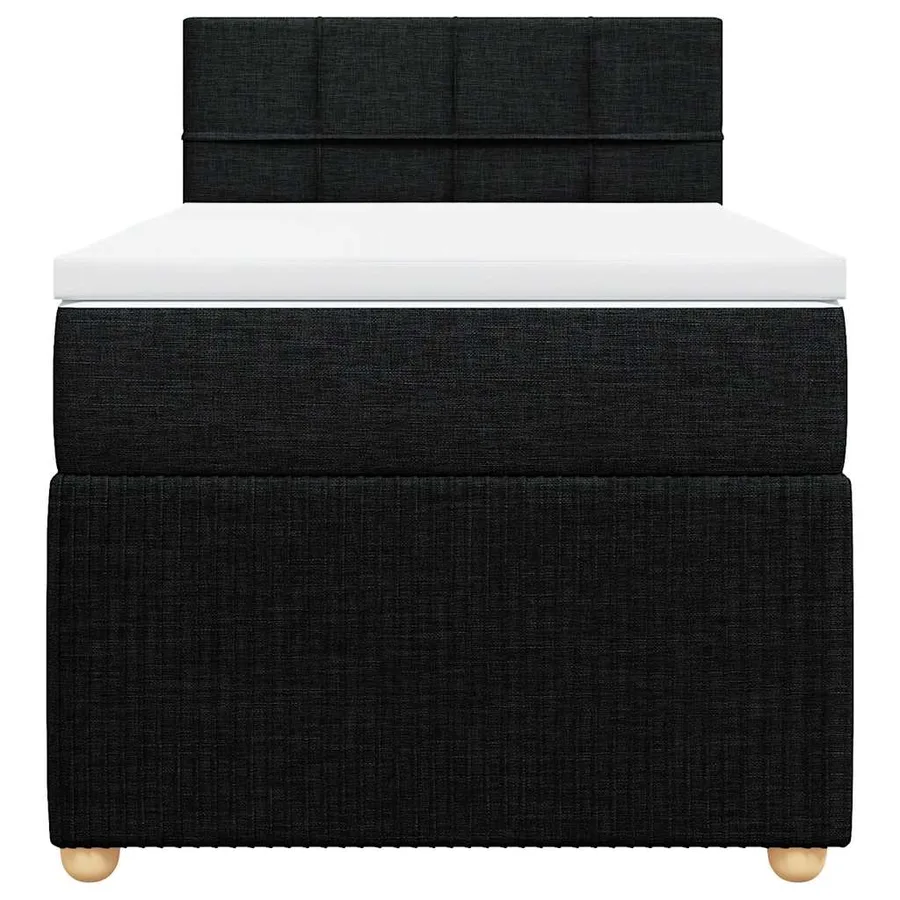 Sommier à lattes de lit et matelas Noir 80x200 cm Tissu - 4