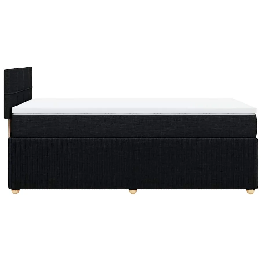Sommier à lattes de lit et matelas Noir 80x200 cm Tissu - 5