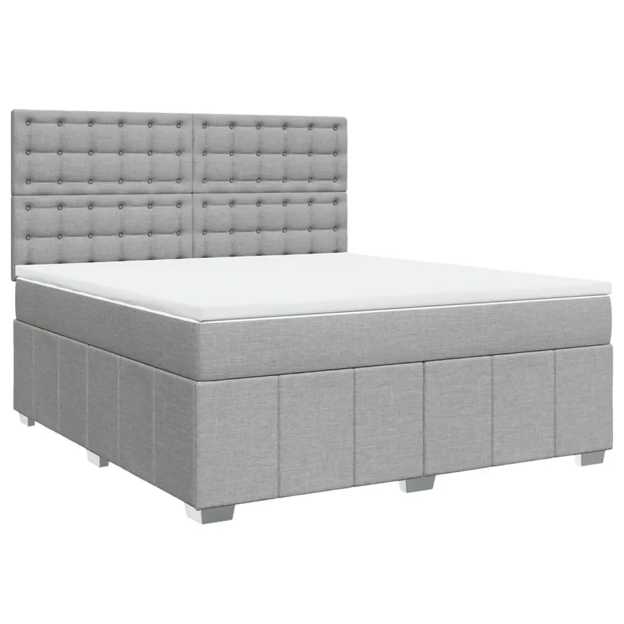 Sommier à lattes de lit avec matelas Gris clair 180x200cm Tissu - 2