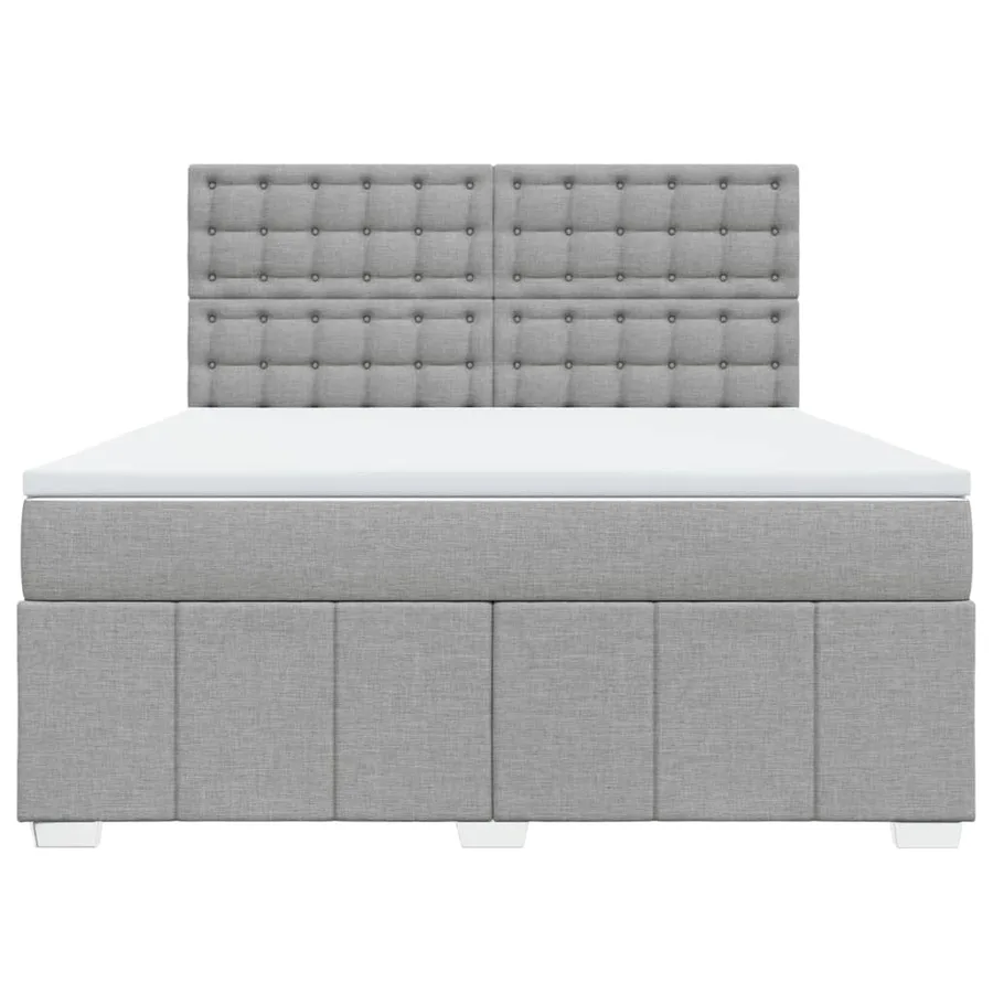 Sommier à lattes de lit avec matelas Gris clair 180x200cm Tissu - 4