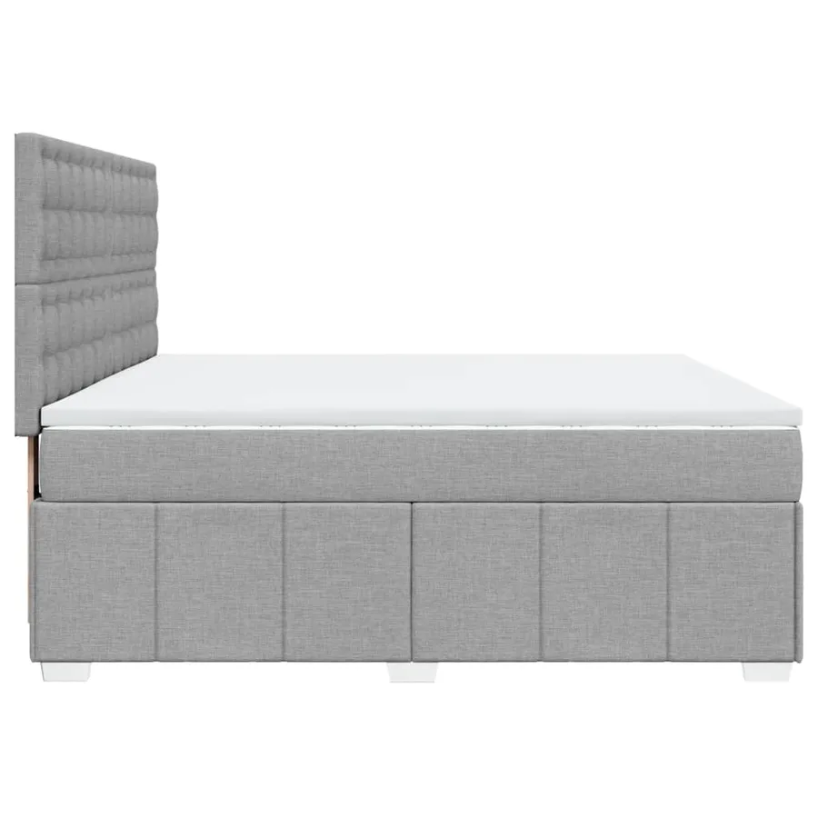 Sommier à lattes de lit avec matelas Gris clair 180x200cm Tissu - 5