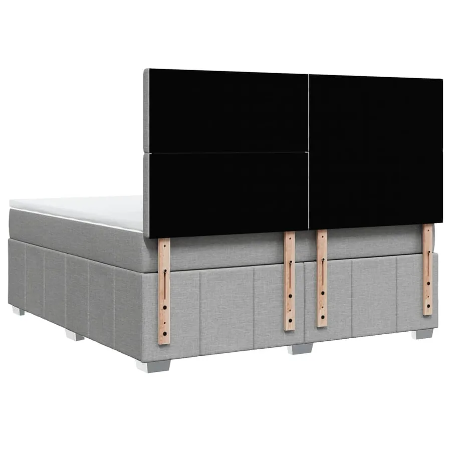 Sommier à lattes de lit avec matelas Gris clair 180x200cm Tissu - 6
