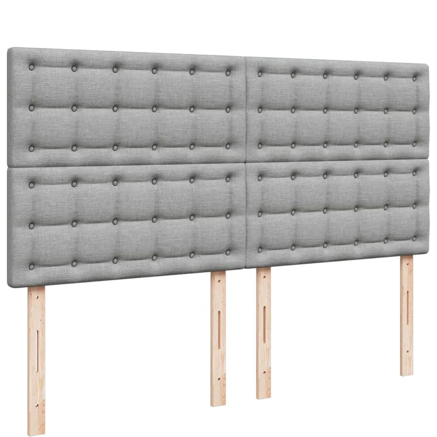 Sommier à lattes de lit avec matelas Gris clair 180x200cm Tissu - 7