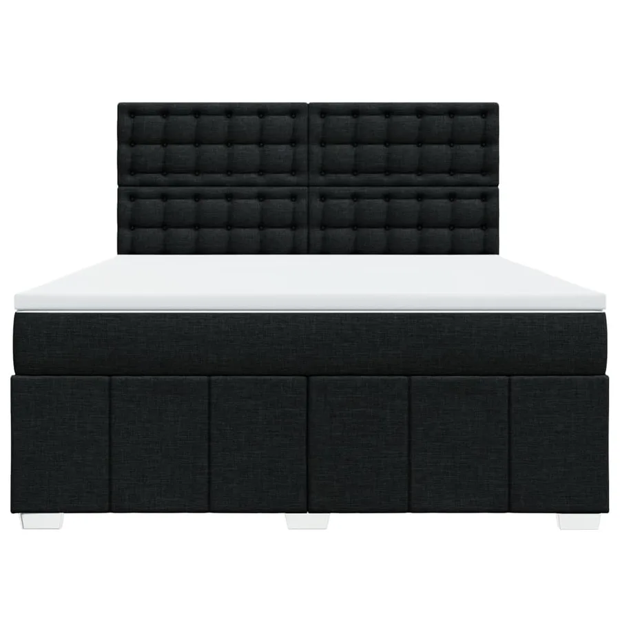 Sommier à lattes de lit avec matelas Noir 180x200 cm Tissu - 4