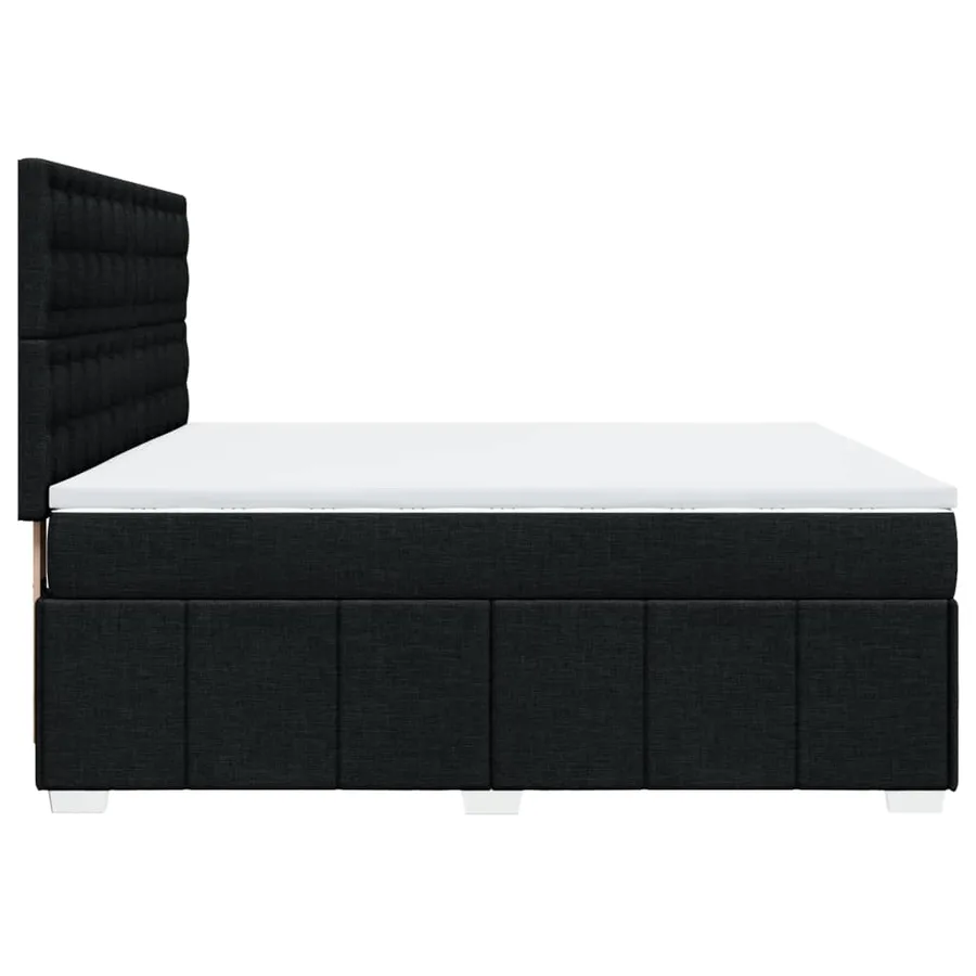 Sommier à lattes de lit avec matelas Noir 180x200 cm Tissu - 5