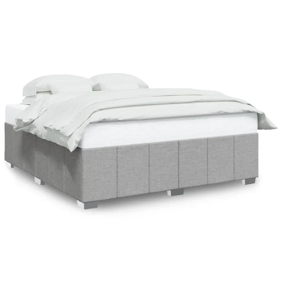 Cadre de lit sans matelas gris clair 180x200 cm tissu - 2