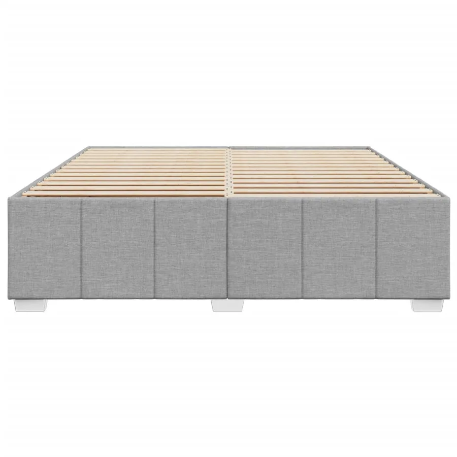 Cadre de lit sans matelas gris clair 180x200 cm tissu - 4