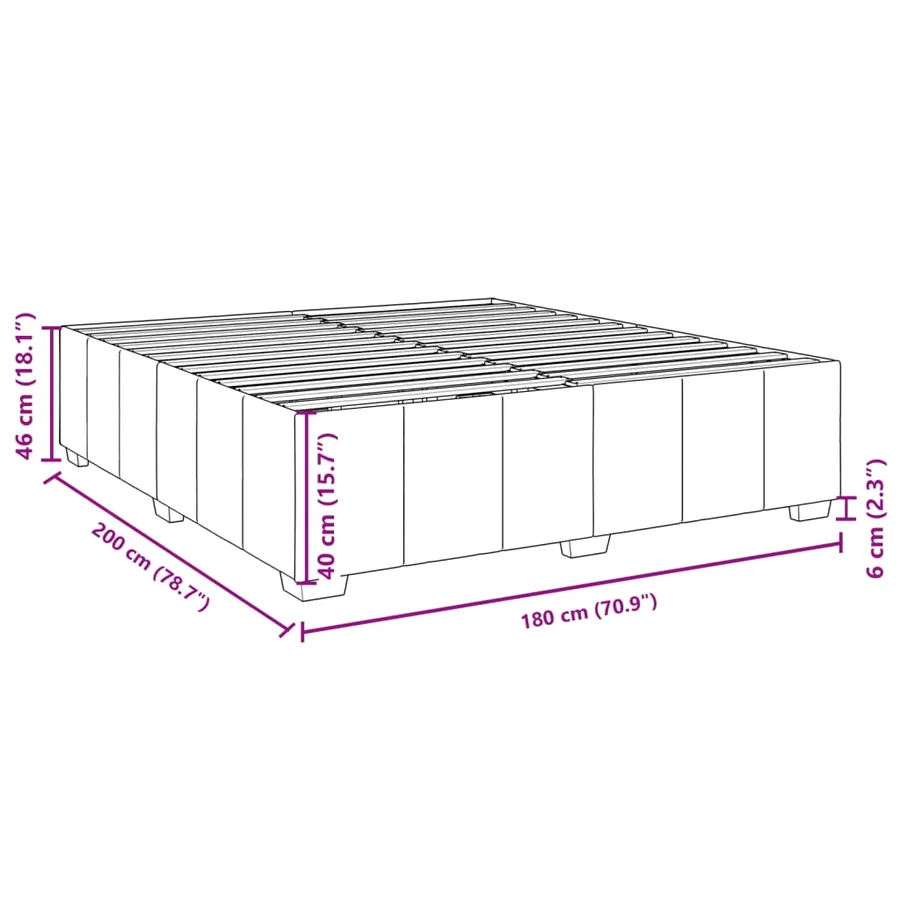 Cadre de lit sans matelas gris clair 180x200 cm tissu - 9