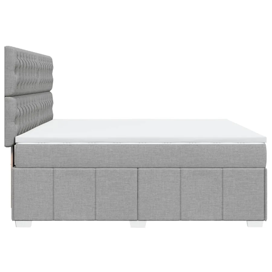 Sommier à lattes de lit avec matelas Gris clair 180x200cm Tissu - 5