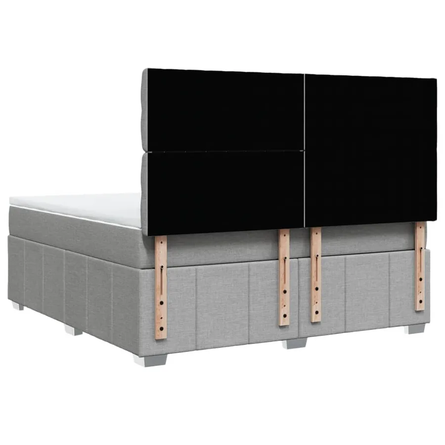 Sommier à lattes de lit avec matelas Gris clair 180x200cm Tissu - 6