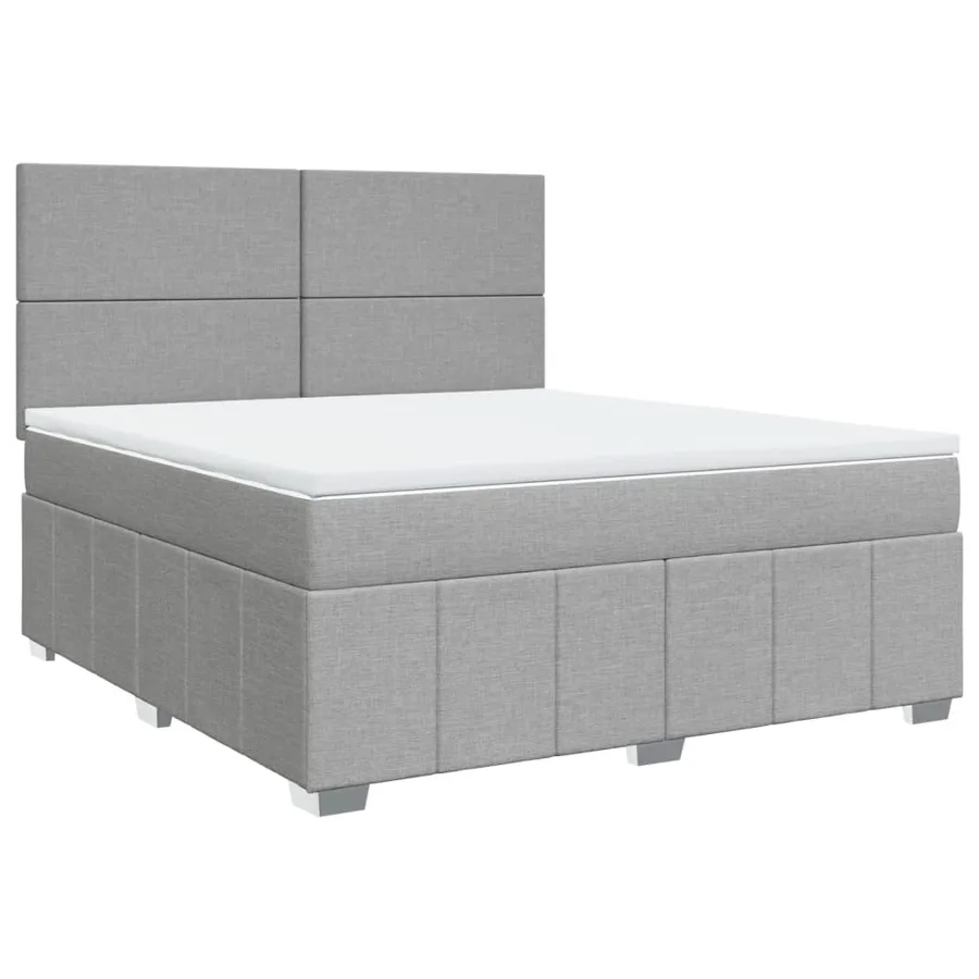 Sommier à lattes de lit avec matelas Gris clair 180x200cm Tissu - 2