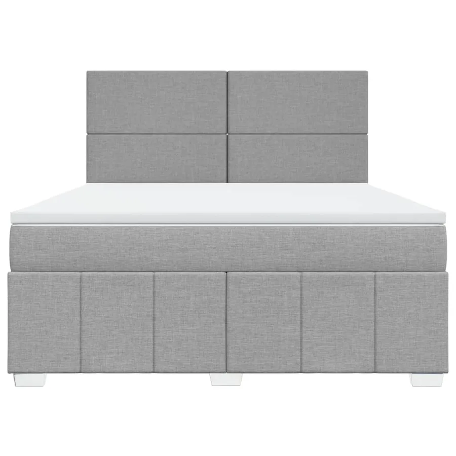 Sommier à lattes de lit avec matelas Gris clair 180x200cm Tissu - 4