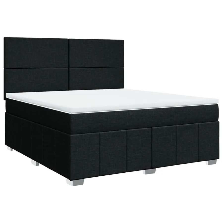 Sommier à lattes de lit avec matelas Noir 180x200 cm Tissu - 2