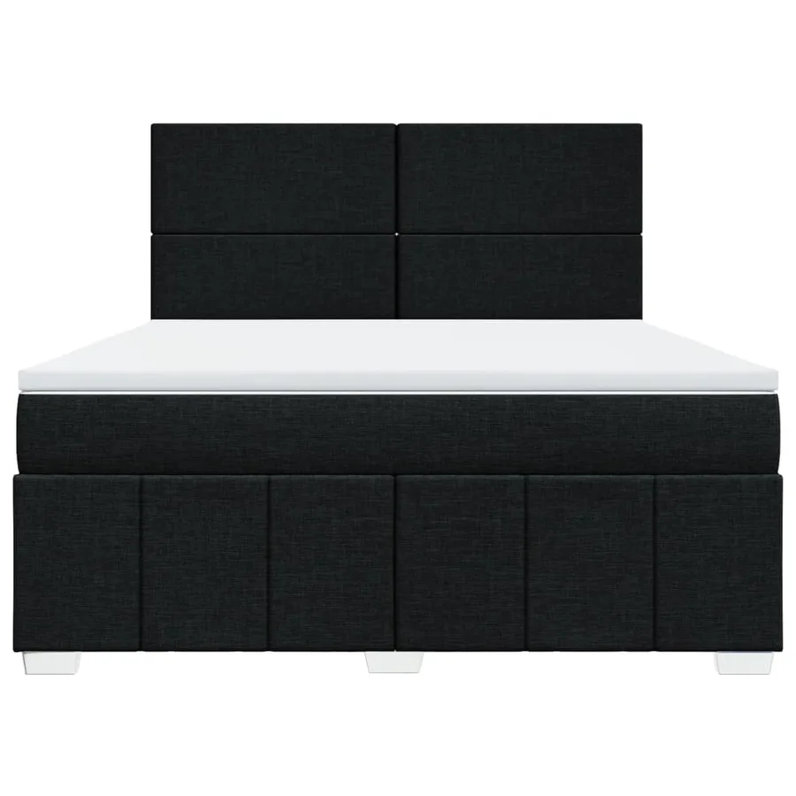 Sommier à lattes de lit avec matelas Noir 180x200 cm Tissu - 4