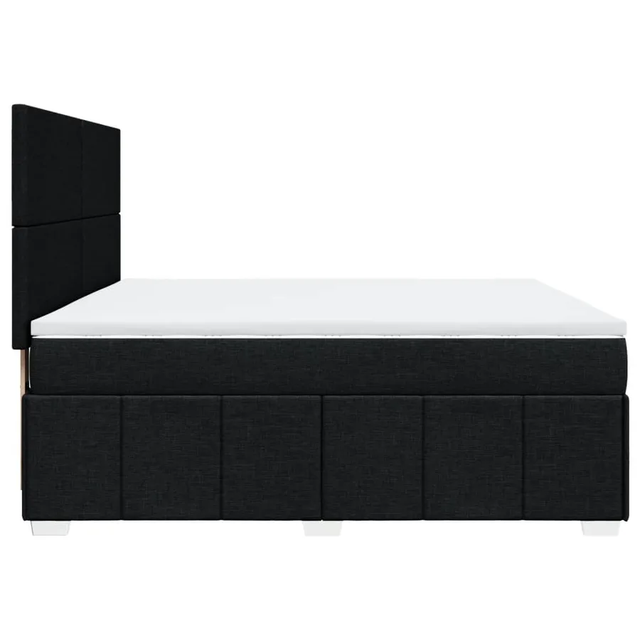 Sommier à lattes de lit avec matelas Noir 180x200 cm Tissu - 5