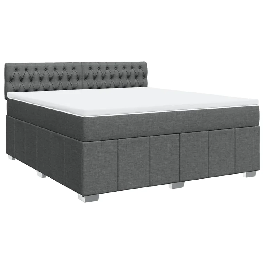 Sommier à lattes de lit avec matelas Gris foncé 180x200cm Tissu - 2