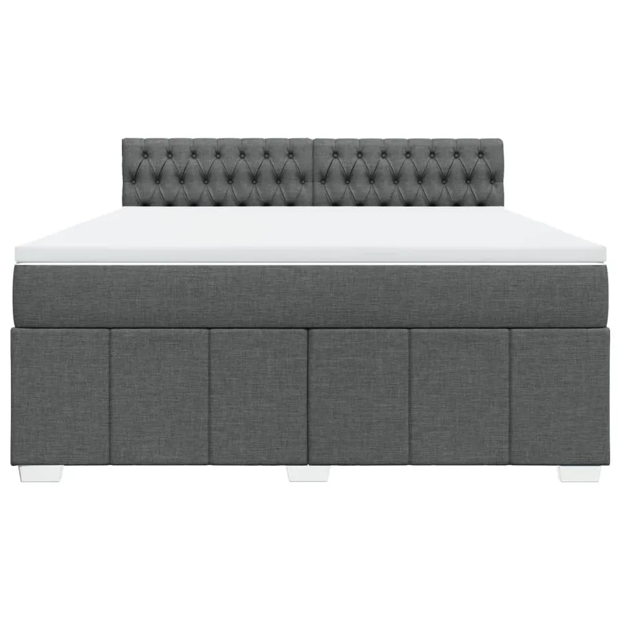 Sommier à lattes de lit avec matelas Gris foncé 180x200cm Tissu - 4