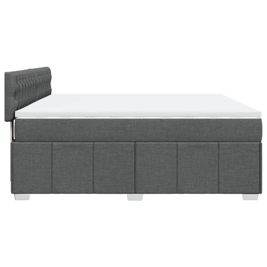 Sommier à lattes de lit avec matelas Gris foncé 180x200cm Tissu - 5