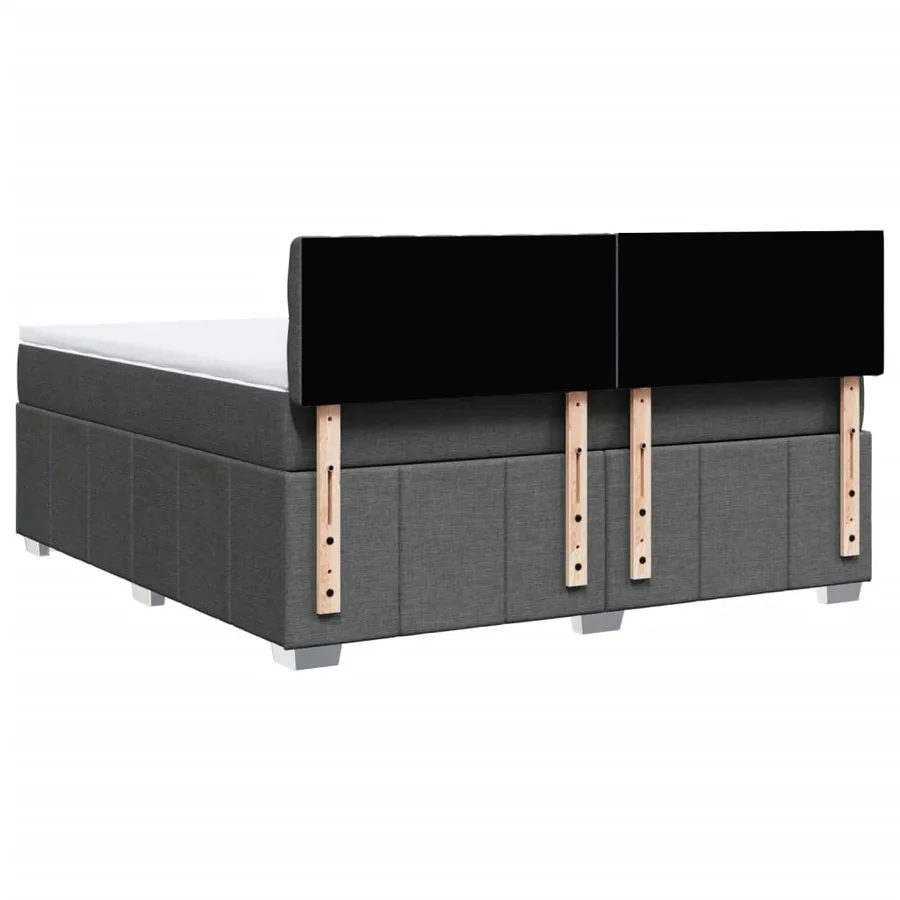 Sommier à lattes de lit avec matelas Gris foncé 180x200cm Tissu - 6
