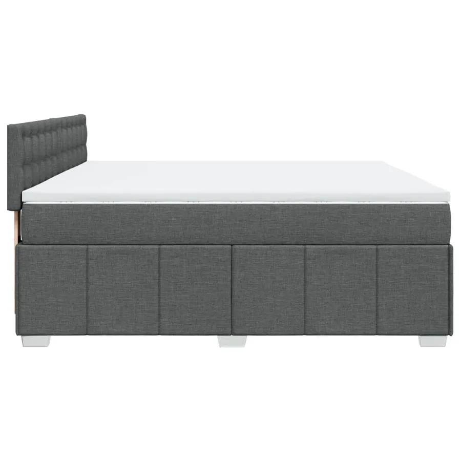 Sommier à lattes de lit avec matelas Gris foncé 180x200cm Tissu - 5