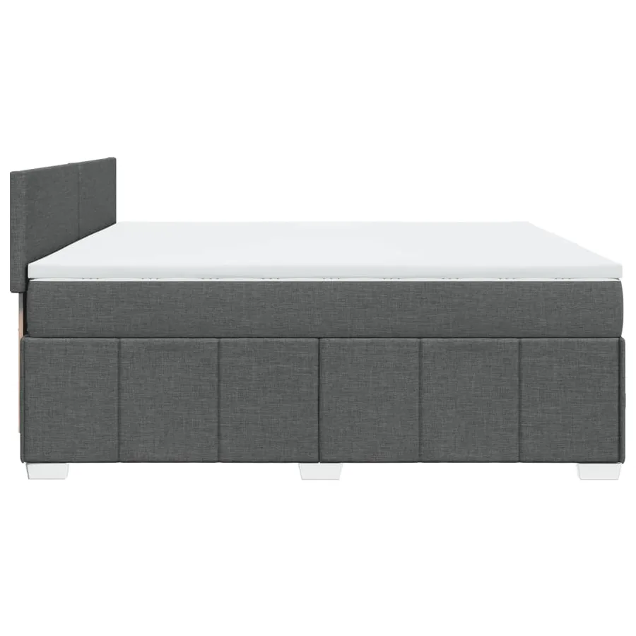 Sommier à lattes de lit avec matelas Gris foncé 180x200cm Tissu - 5