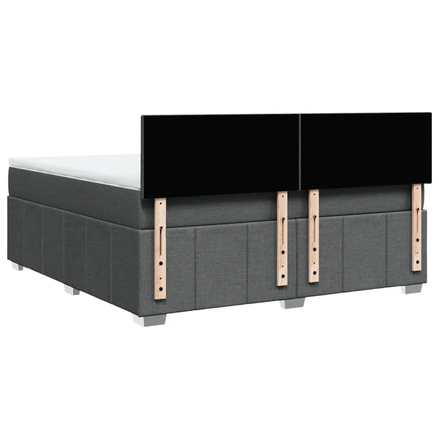 Sommier à lattes de lit avec matelas Gris foncé 180x200cm Tissu - 6