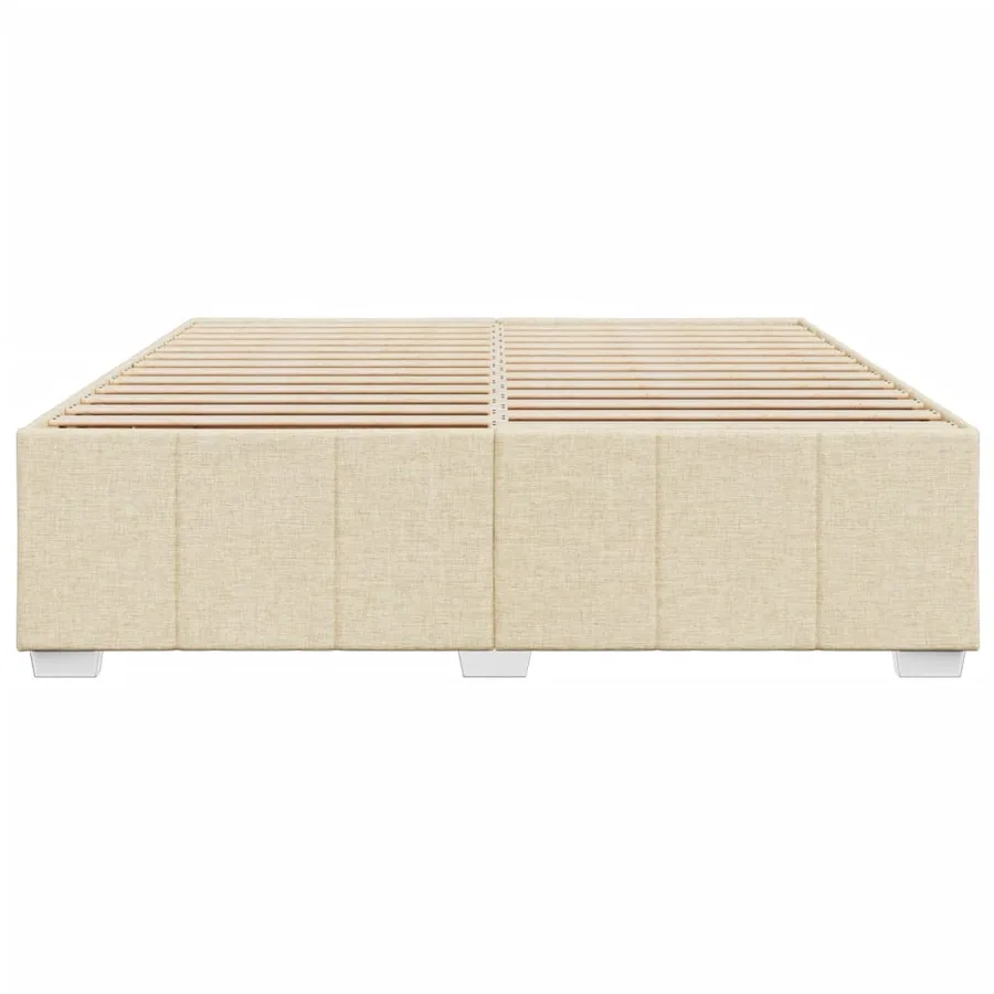Cadre de lit sans matelas crème 180x200 cm tissu - 4
