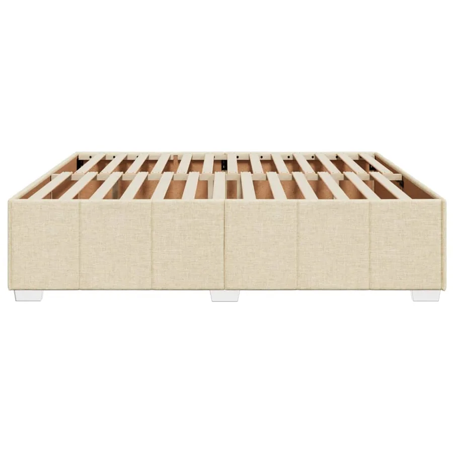 Cadre de lit sans matelas crème 180x200 cm tissu - 5