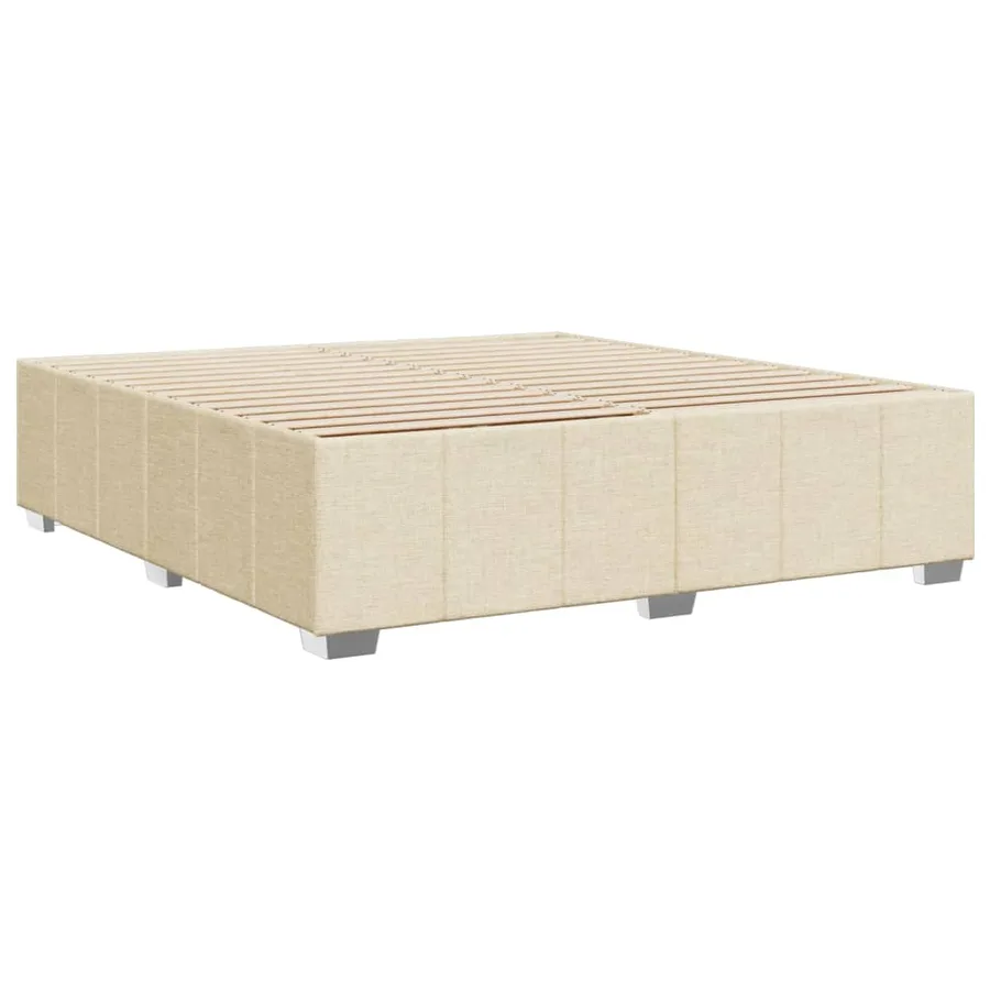 Cadre de lit sans matelas crème 180x200 cm tissu - 6