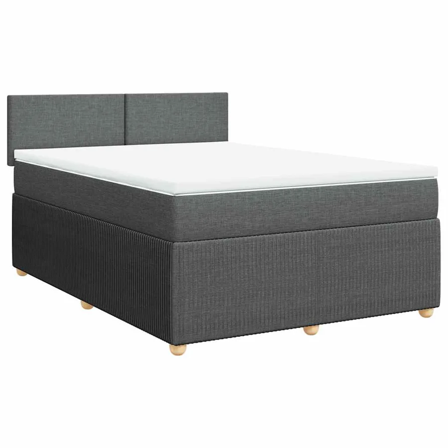 Sommier à lattes de lit avec matelas Gris foncé 140x200cm Tissu - 2