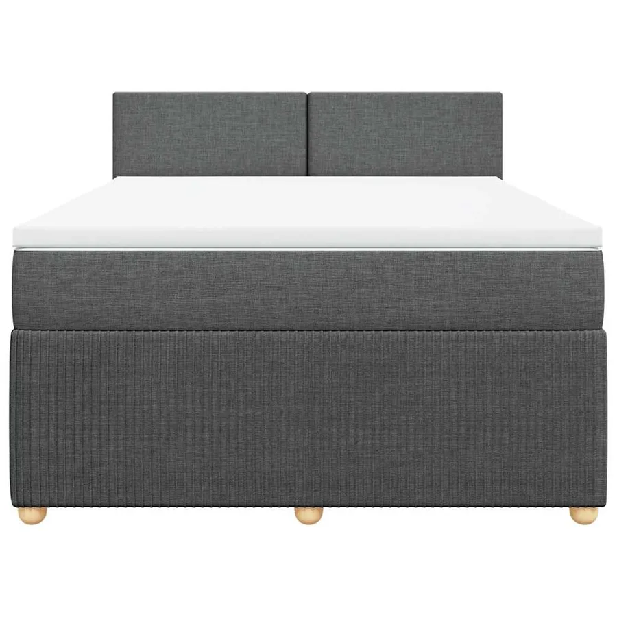 Sommier à lattes de lit avec matelas Gris foncé 140x200cm Tissu - 4