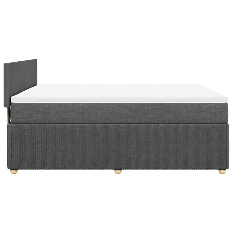 Sommier à lattes de lit avec matelas Gris foncé 140x200cm Tissu - 5