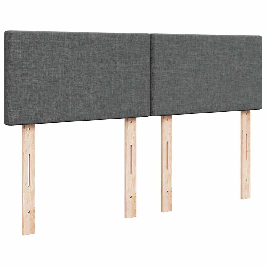 Sommier à lattes de lit avec matelas Gris foncé 140x200cm Tissu - 7