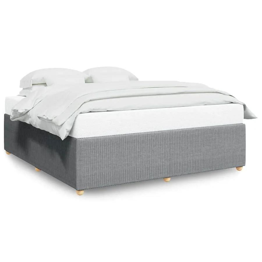 Cadre de lit sans matelas gris clair 200x200 cm tissu - 2