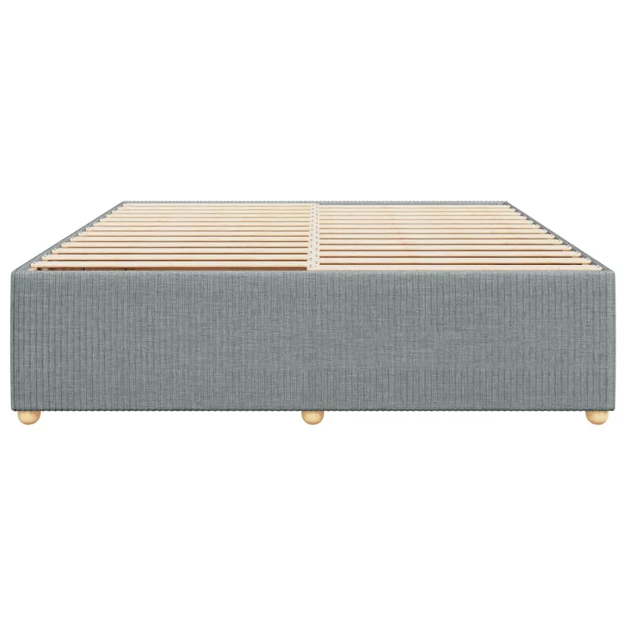 Cadre de lit sans matelas gris clair 200x200 cm tissu - 4