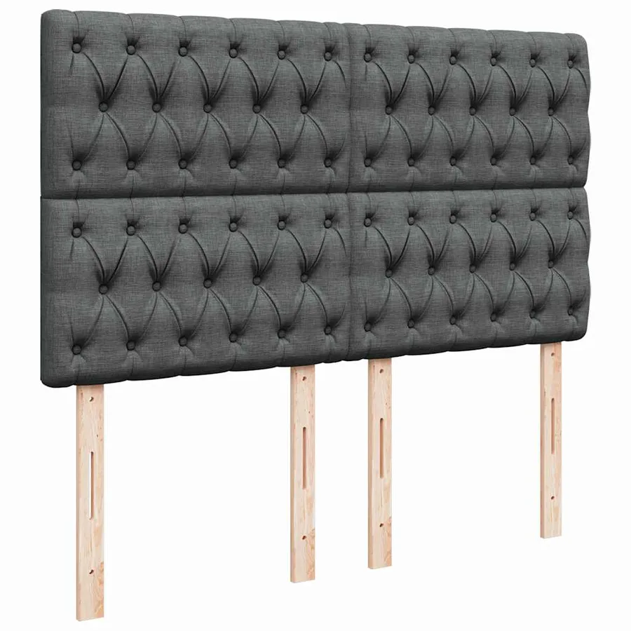 Sommier à lattes de lit avec matelas Gris foncé 140x200cm Tissu - 7