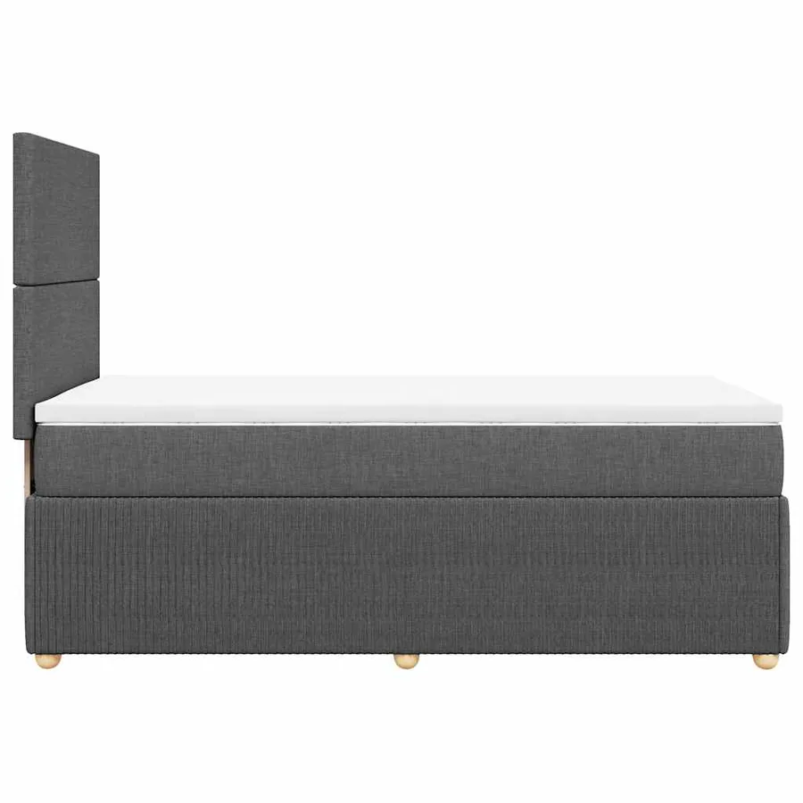 Sommier à lattes de lit avec matelas Gris foncé 80x200 cm Tissu - 7