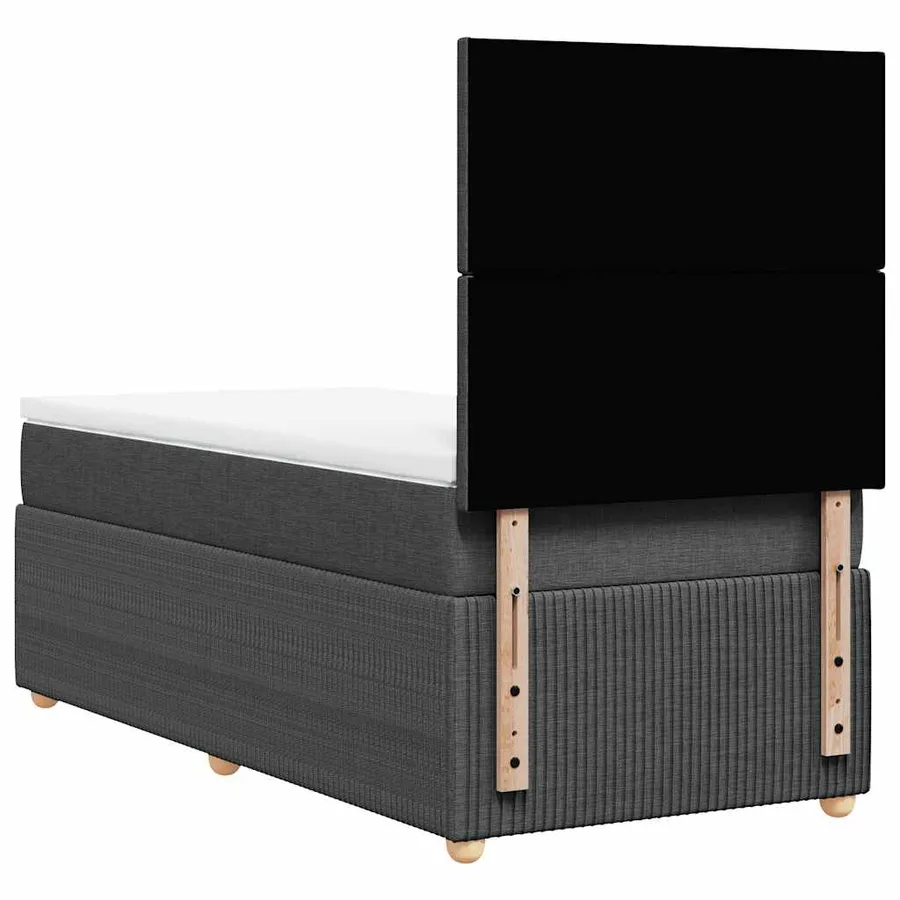 Sommier à lattes de lit avec matelas Gris foncé 80x200 cm Tissu - 8