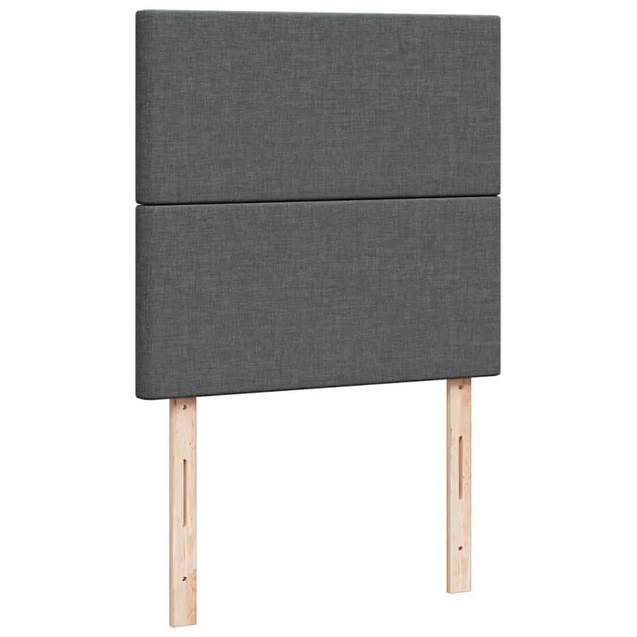 Sommier à lattes de lit avec matelas Gris foncé 80x200 cm Tissu - 9